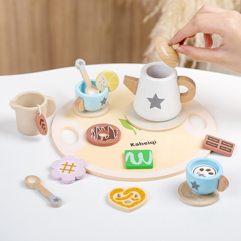 Wooden simulation ice cream cone ice cream small cart children's play toy