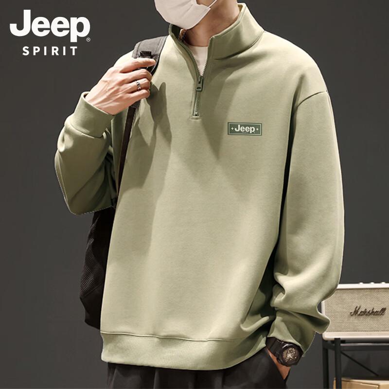JEEP SPIRIT Men s Spring Stand-Collar Half-Zip Printed Sweatshirt M