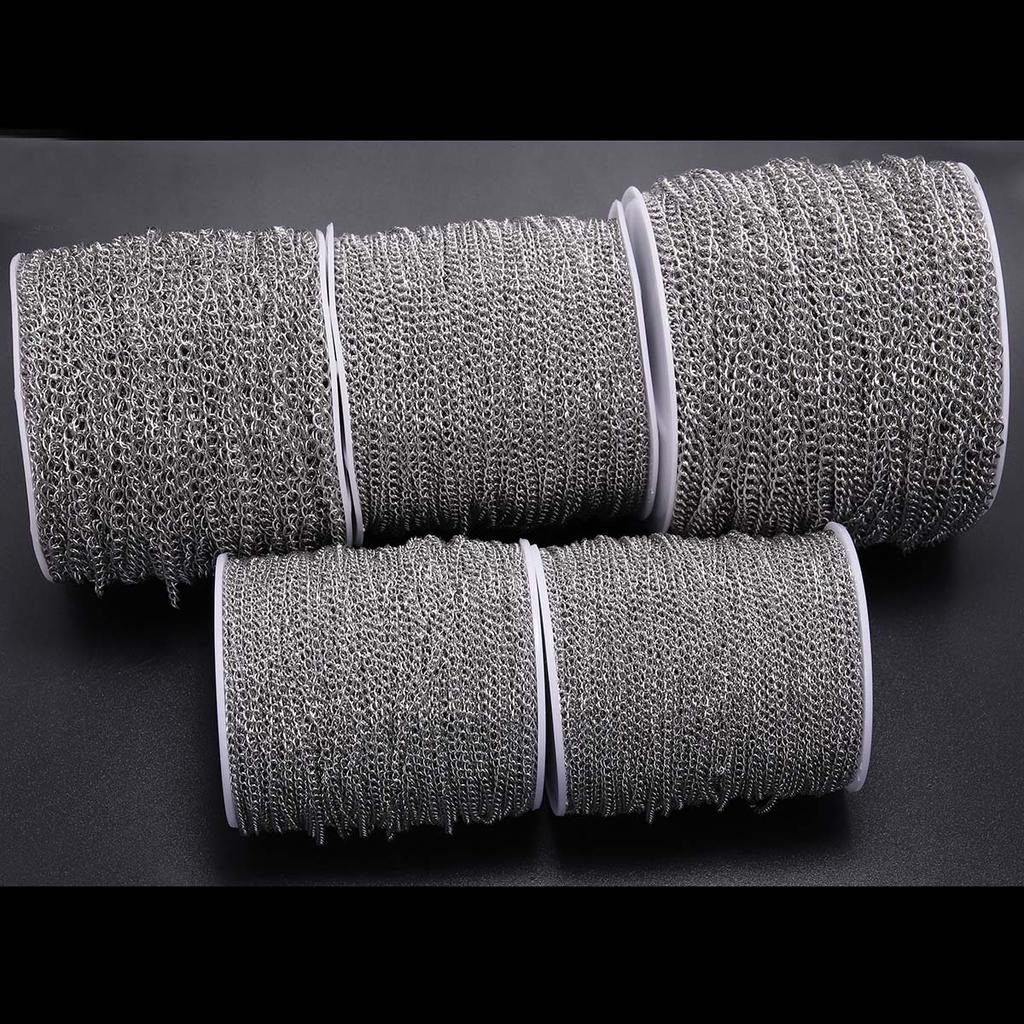 5m/Lot 1,2 2,2 2,4 3,0 4,0mm Edelstahl Verlängerung Bulk Schmuck Kette Für DIY Armbänder Schmuck Machen Zubehör