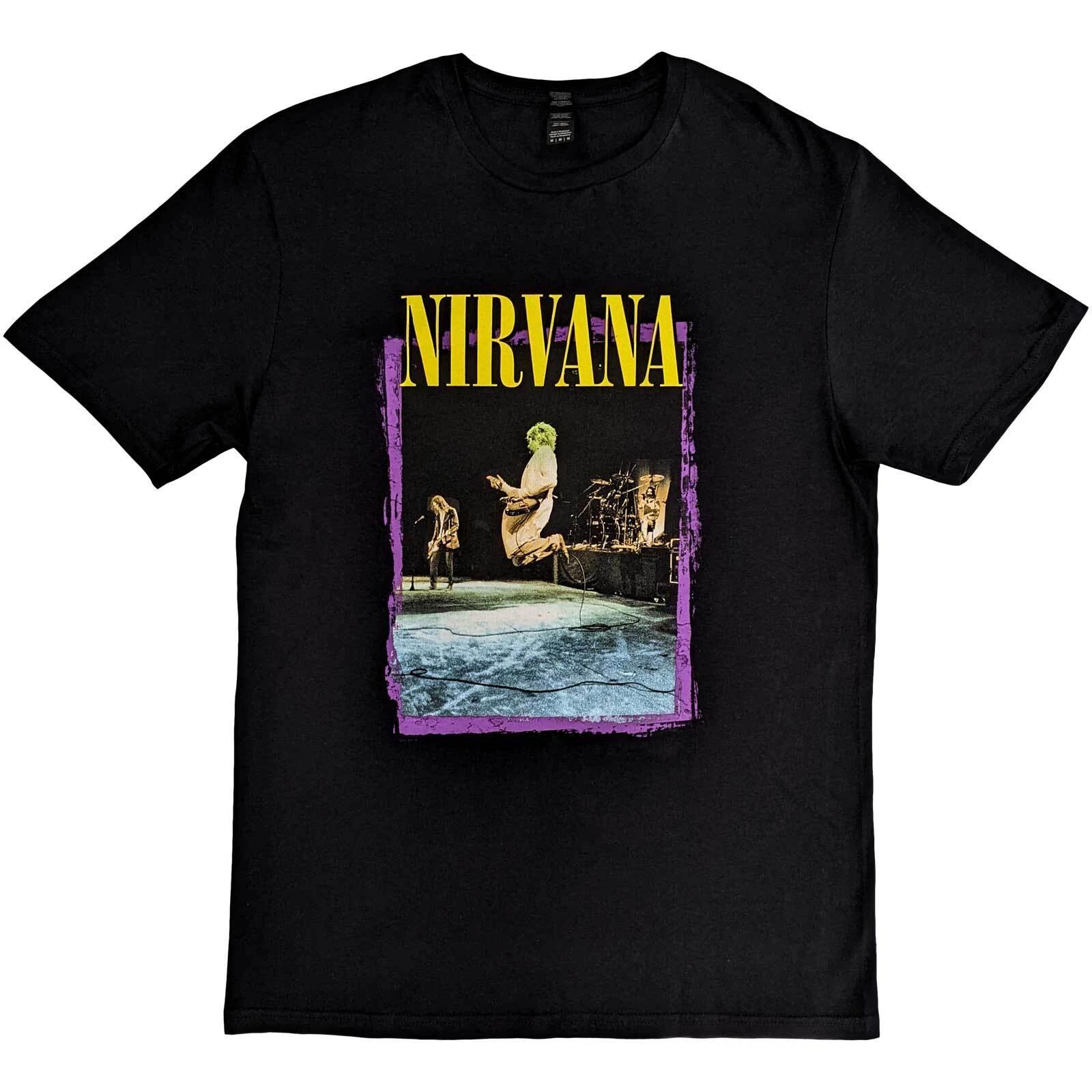 Футболка Nirvana Прыжок со сцены Группа Официальная Черная Новая 4XL