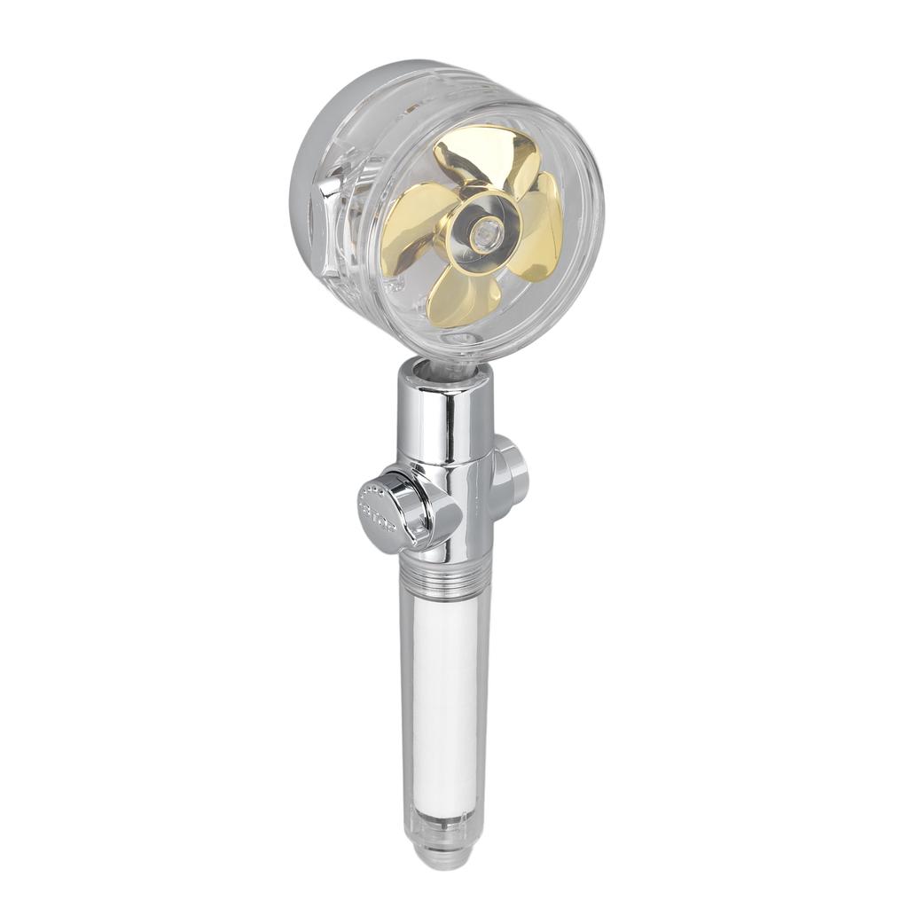 Propeller Shower Head Vortex Hydro Jet 360 Degrees  Rotating Handheld with Pause Switch Filter G1/2