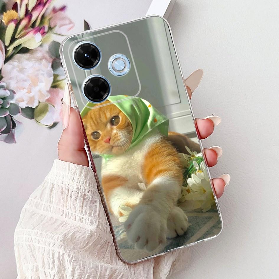 New For Xiaomi Redmi 13x 4G Case Cute Cartoon Panda Machine Flower TPU Soft Silicone Cover For Xiomi Redmi 13X Shockproof Bumper