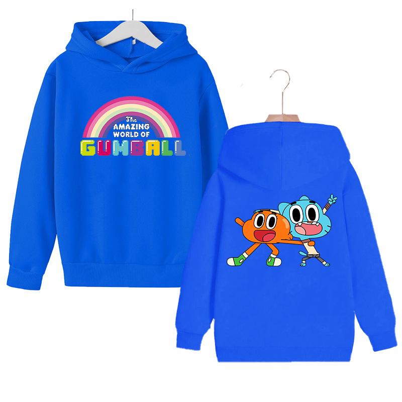 The Amazing World of Gumball Hoodies Boys Girls Funny Cartoon Print Hoodie Long Sleeve Pullover Tops Kids Casual Sweatshirts