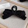 Hepburn-Style Black Double-Sided Bow Shark Hair Clip for Women