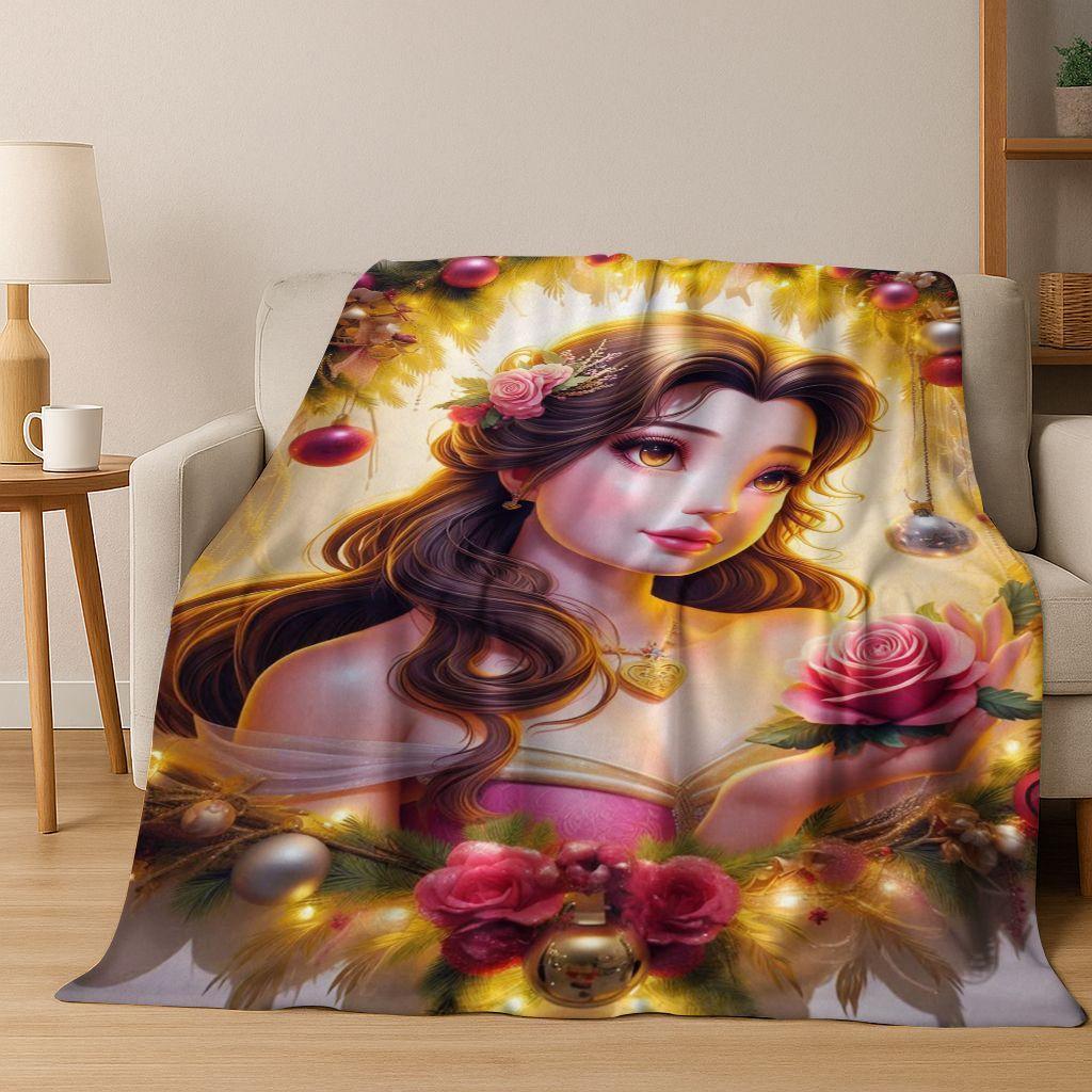 3D-Flanelldecke mit dem Motiv „Die Schöne und das Biest“ – warm, kuschelig und perfekt für Zuhause, Schlafzimmer, Bett oder Sofa. Ideal als Geschenk für Kinder.