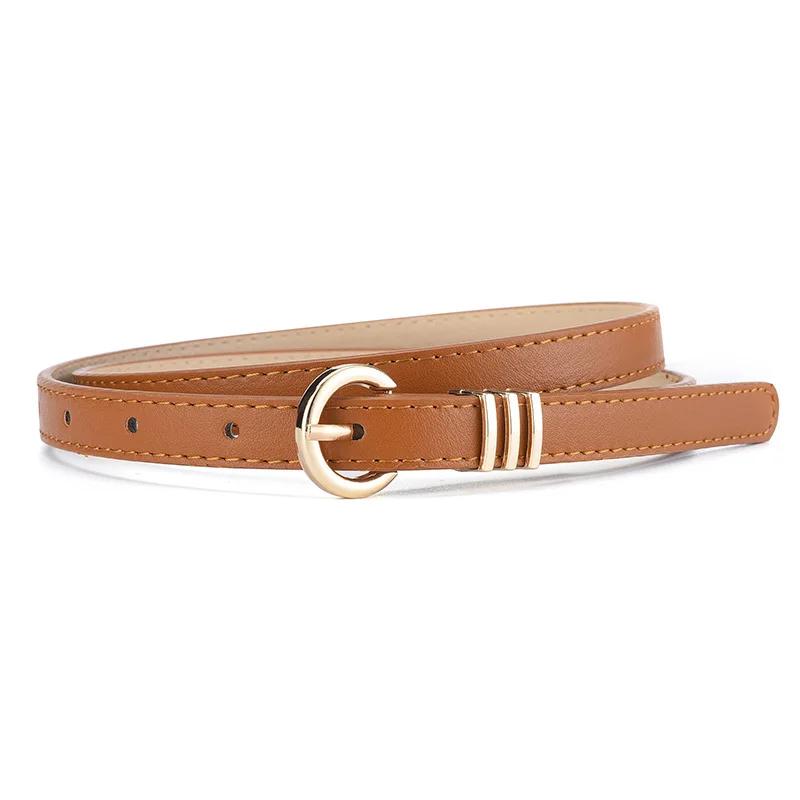 Width 1.4Cm Fashion Simple Women'S Belt Versatile Dress Jeans Accessories Girdle Gothic Retro Gold Pin Buckle Thin Waistband
