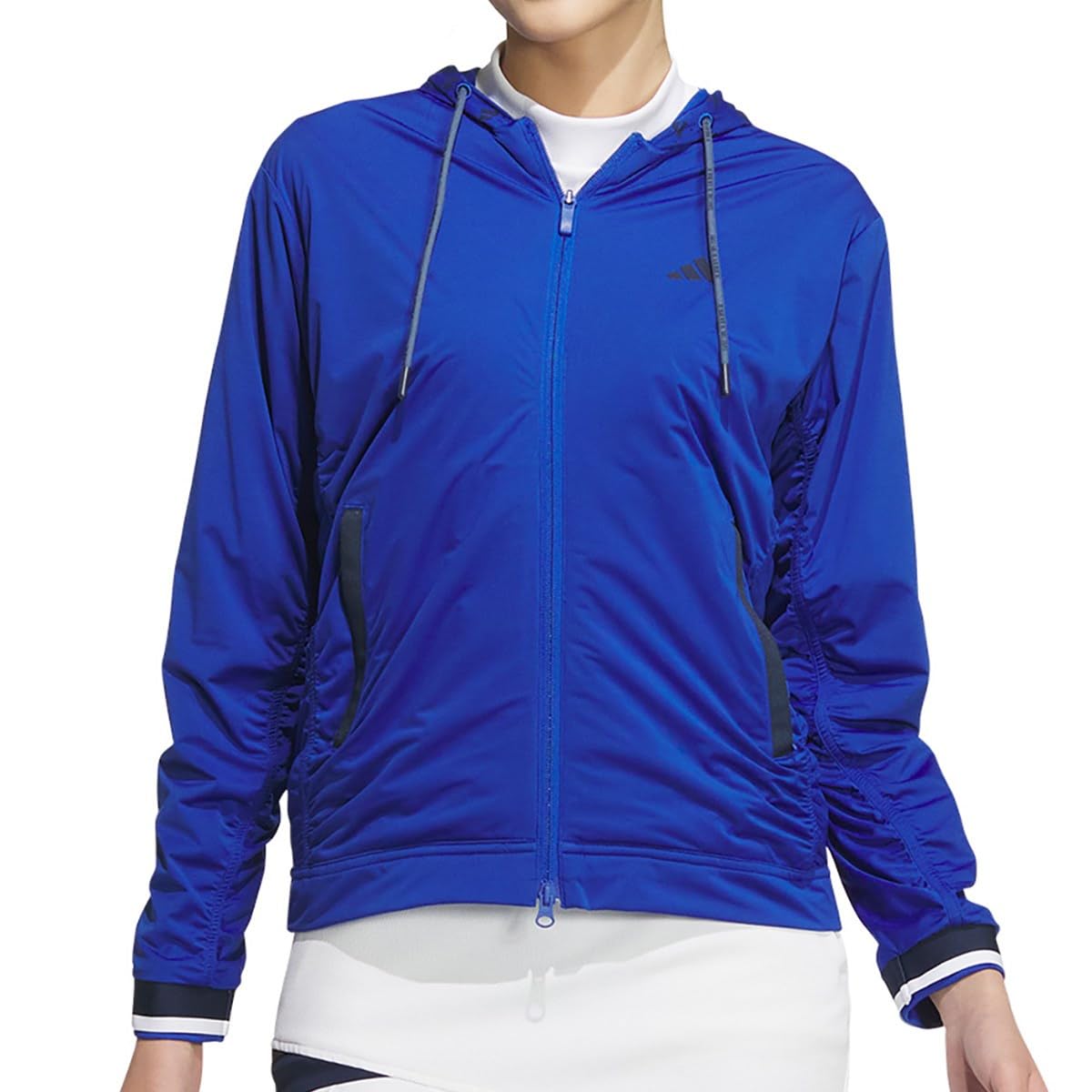 

Adidas Golf WIND.RDY Women s Water-Repellent Full-Zip Shirred Hoodie Golf Jacket, Team Royal Blue