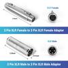 Togconn XLR Adapter 4-Pack, Includes 2 XLR Male-Male Connectors and 2 Female-Female Couplers, 3-Pin XLR Gender Changer Connectors, Compatible with Mix