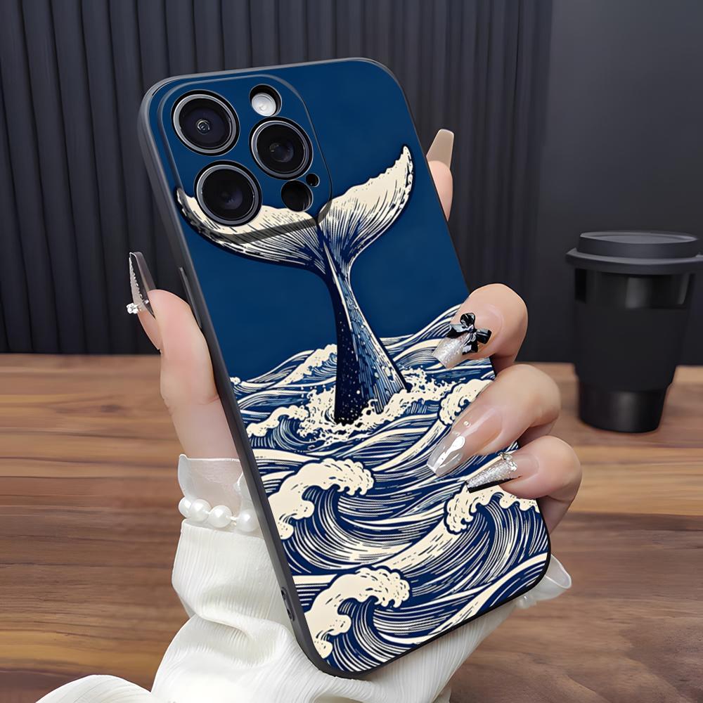 Ocean Animal Whale Phone Case For IPhone 17 Pro Max 15 Pro 16 14 Plus 12 13 Mini 11 Pro Shockproof Soft Cover