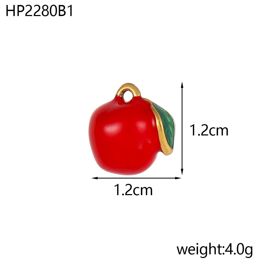 3PCS/LOT CARLIDANA Enamel Fruit Mushroom Charms Pendants Stainless Steel DIY Necklace Jewelry Making Accessories
