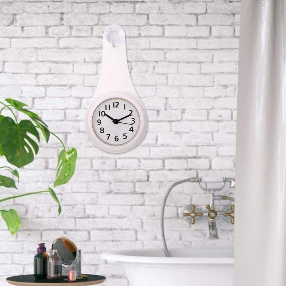 Plastic Hanging Bathroom Clock White Pink Blue Anti-Fog Clock Shower Clock Bathroom Kitchen Shower