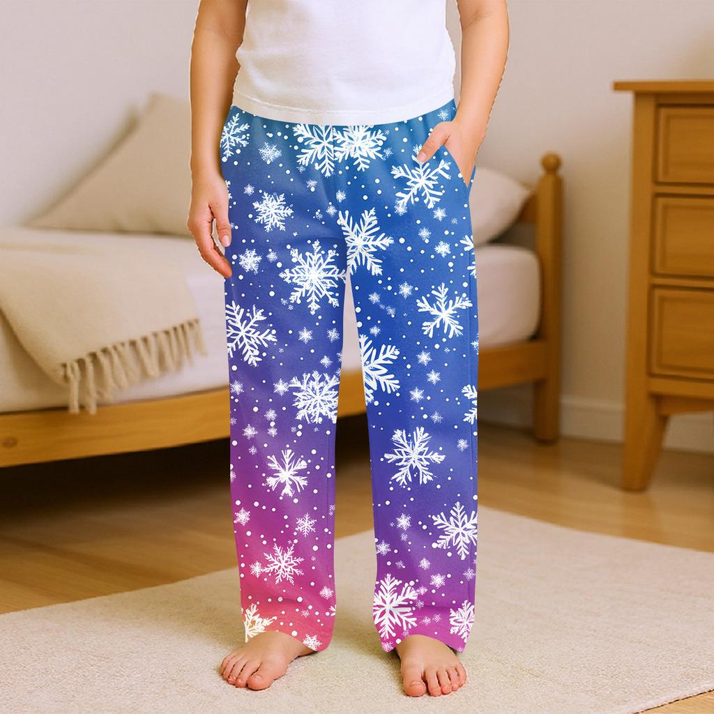 Children's Soft Comfortable Pyjama Bottoms Casual  Christmas Print Home Pants