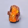 Hessonite Garnet Rough Stone Mother Gift Eternity Sisters Day Trendy Ring Copper V-11