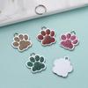 Solid Paw Print Pet ID Tag Zinc Alloy Dog Cat Name Plate Custom Laser Engraving Design Collar Keychain OEM Accepted