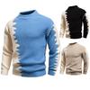 2025 Men's Color Block Knit Sweater: Trendy Loose Korean Style Autumn/Winter Base Layer