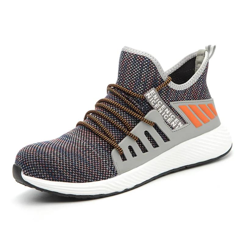 Men's Safety Shoes Work Boots Steel Toe Cap Puncture Proof Work Sneakers Outdoor Breathable Mesh Safety Shoes Light Work Shoes