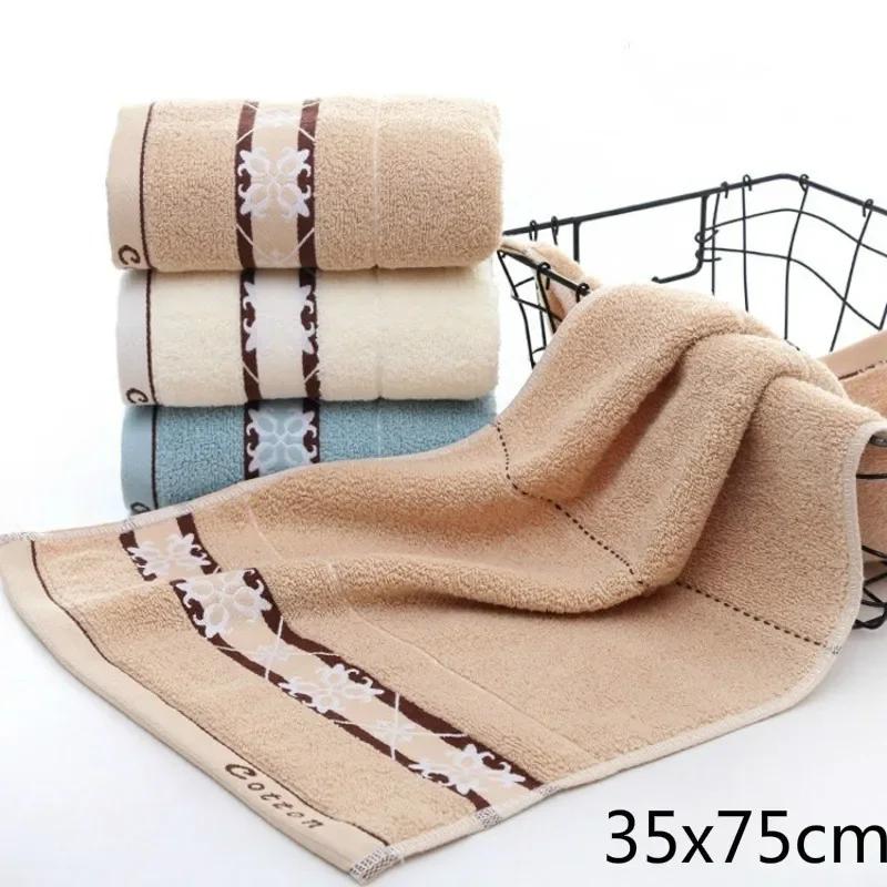 1PC Soft Cotton Bath Towel Beach Home Face Towel Adults Bathroom Absorbent Towels 35x75cm