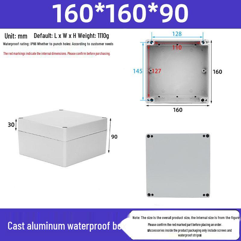 Druckguss-Aluminium Außenverteilerkasten IP65 Wasserdichtes Gehäuse