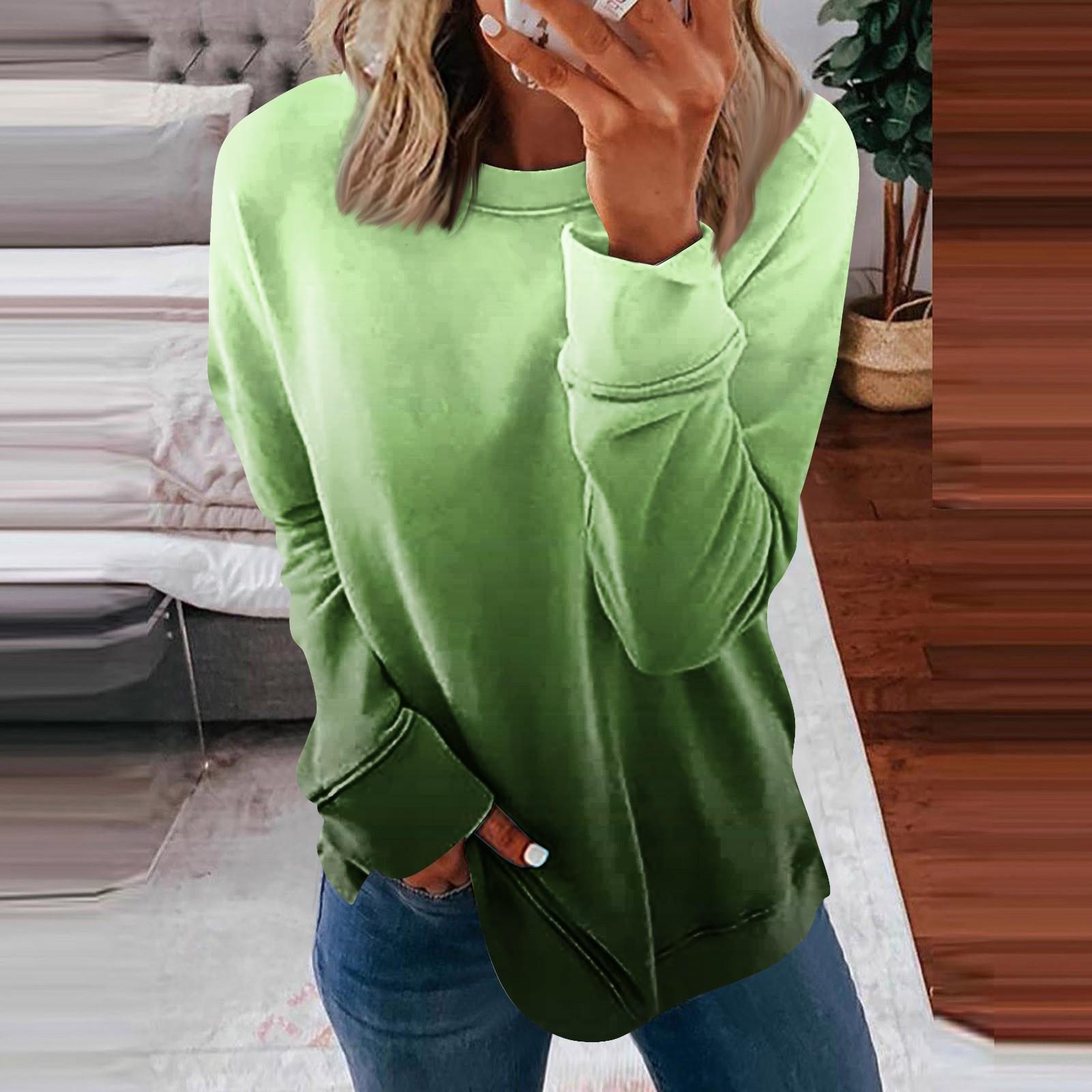 Женская повседневная модная блузка с длинным рукавом и круглым вырезом с цветочным — фото 6