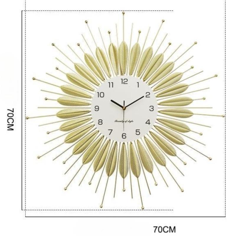 Metal Hang Clocks Retro Wall Clock Living Room Modern Luxury Silent Watch Household Mechanical Watches Decoration Accessories