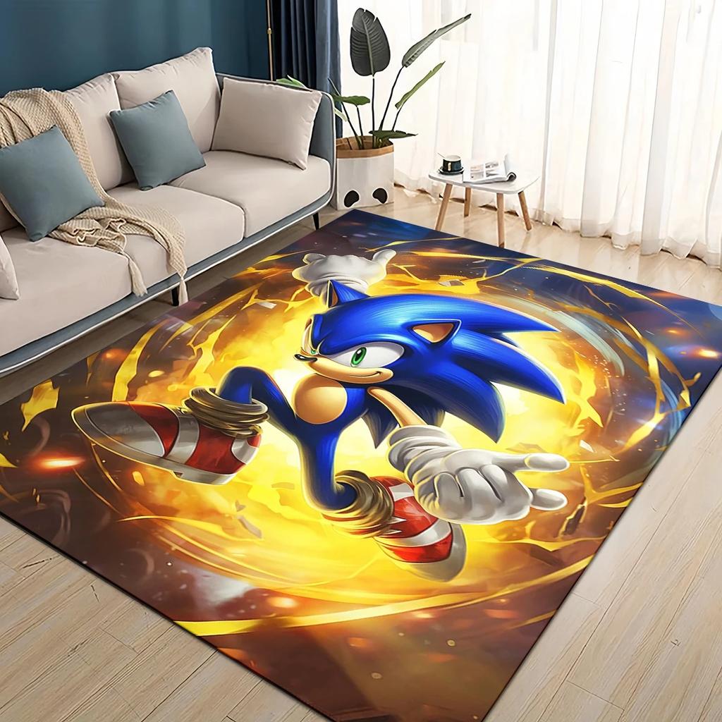 Cartoon 3D S-Sonics Retro Carpet Rug for Living Room Bedroom Home Sofa Decoration,Kids Play Non-slip Floor Mat