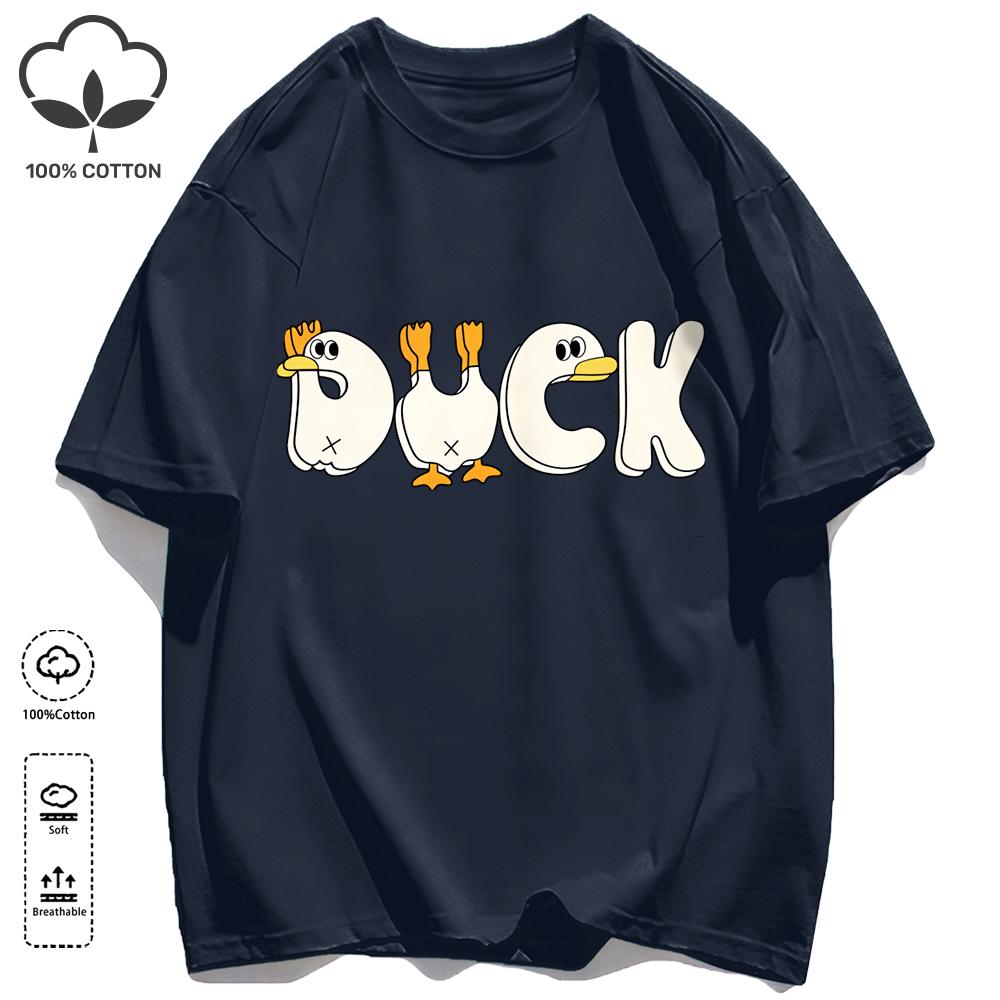 A Simple Pattern In The Shape Of A Duck Unisex T-Shirt Summer Cotton Retro Tee Fashion Loose Sportswear Unisex Basics Clothing