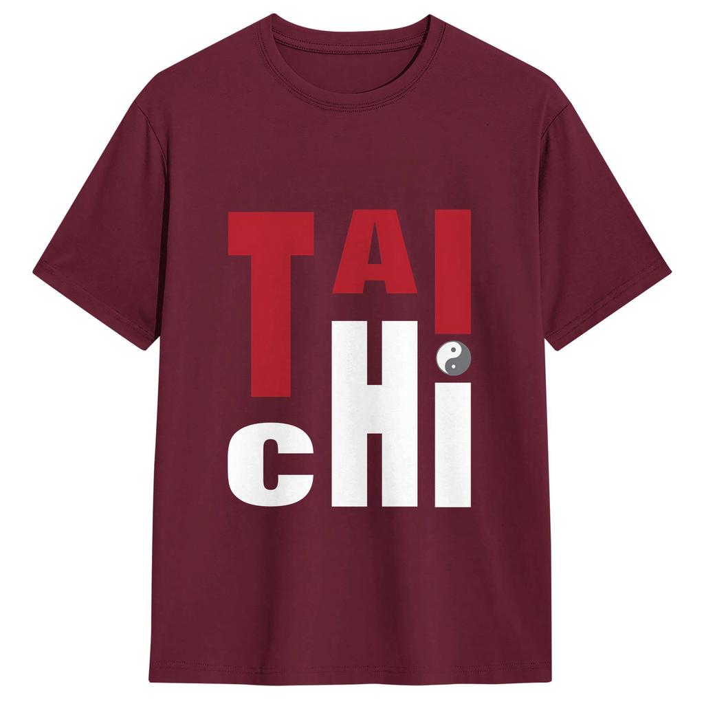 Unisexs TShirt Tai Chi Vintage Pure Cotton Tees Short Sleeve T Shirts Crewneck Tops 4XL 5XL 6XL