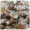 Festive Holiday Ornament Collection Shatter Proof Plastic Baubles Decorations Glittering Christmas Tree Pendants