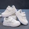 Children's White Soft Bottom Sports Board Shoes Student Casual Boys and Girls Leather Panel Shoes