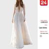 2024 Women's Wedding Dresses: Sexy Lace Long Sleeve Holiday & Evening Party Gowns