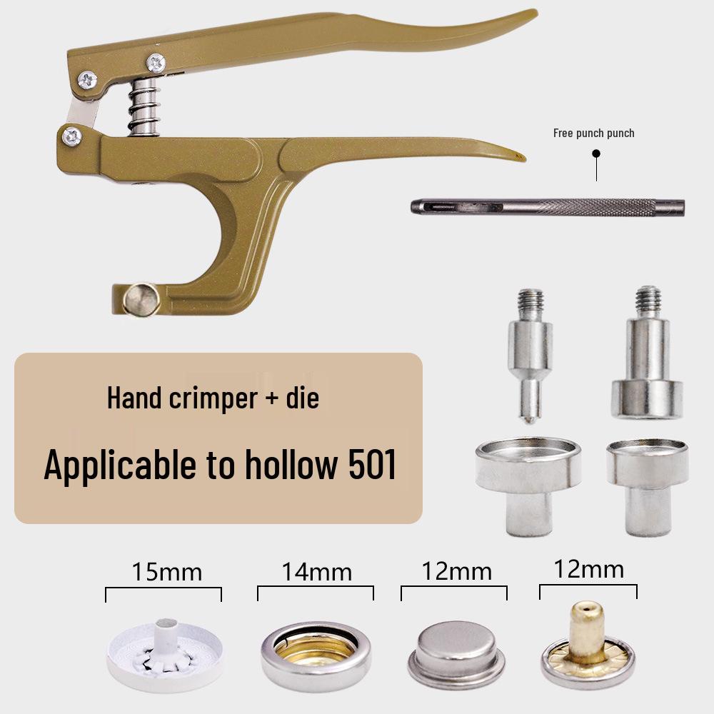 

Sew-Free Plastic Snap Fasteners & Four-Hole Buckles with Hand Press Pliers Set