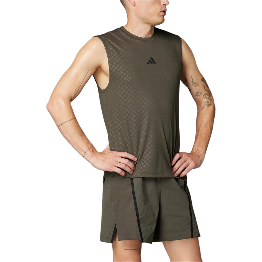 adidas Power Tank Top Szybkoschnąca Kamizelka Sportowa Fitness Męska Top Ciemnooliwkowy Zielony Czarny JD8457