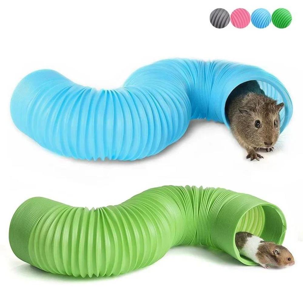 1 Pcs Small Pet Fun Tunel Telescopic 100cm Pipe Ferret Supplies Training Channel Tubes Hamster Toys Small Hamster Accessories