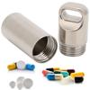 2 Pcs Mini Waterproof Pill Case Stainless Steel Pill Case Keychain Durable Pill Case  Travelling