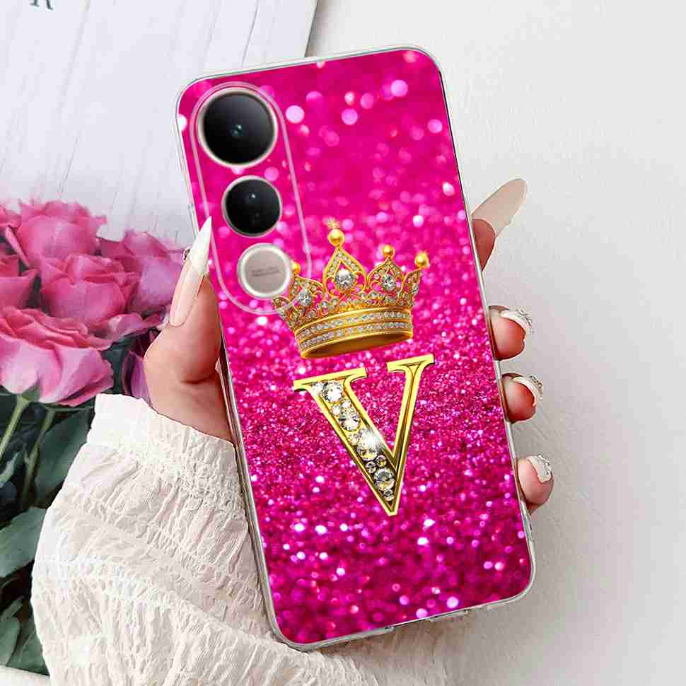 For Vivo V50 Lite 5G Case Luxury 26 Letters Cover Soft Silicone Phone Case For Vivo V50 Lite V50Lite 5G Back Cover Fundas