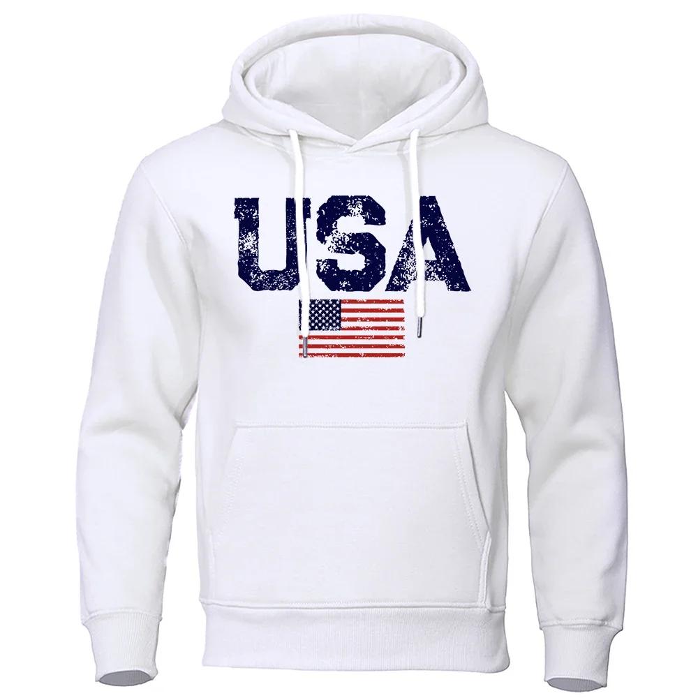 Vintage American Flag Street Print Clothing Women's Hip Hop Personality Hoodie Round Neck Fashion Hoodie Pullover 2025 Women Y2K