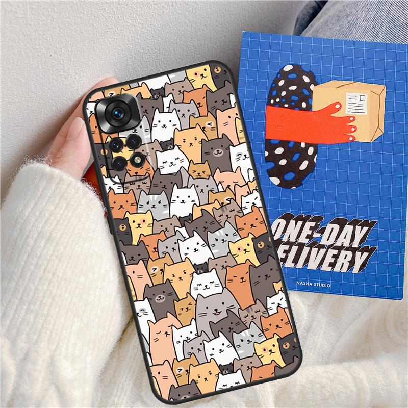 Cute Kawaii Cat Funda For Xiaomi Redmi 14C 10C 12C 13C Redmi Note 14 Pro 9 10 11 12 10S 11S 12S 13 Pro Case