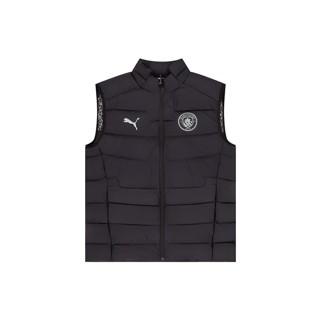 Puma Logo Print Stand Collar Warm Casual Vest Men Vests Black 764752-20