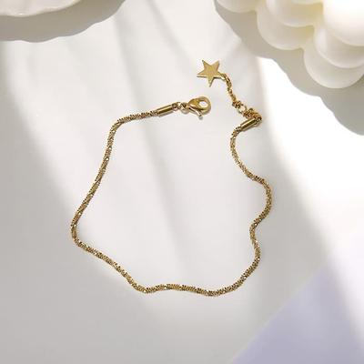 Women's Surgical Steel Bracelet Anklet Chain Gold Buff