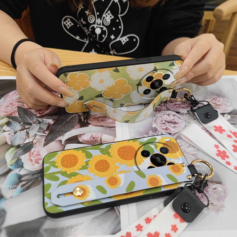 Lanyard Dirt-resistant Phone Case For ZTE Blade V70 Max/Nubia V70 Max Phone Holder Wrist Strap Fashion Design Wristband
