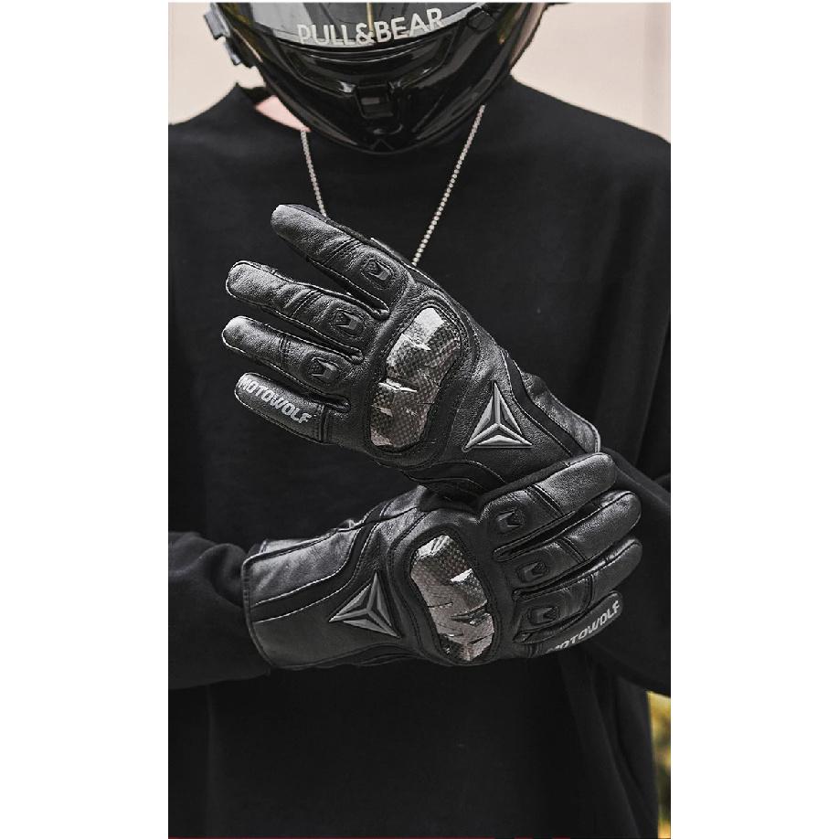 Motorcycle Gloves Leather Men Gloves Summer Cycling Motorbike Guantes Moto Motocross Bicycle Touch Screen Breathable Protective
