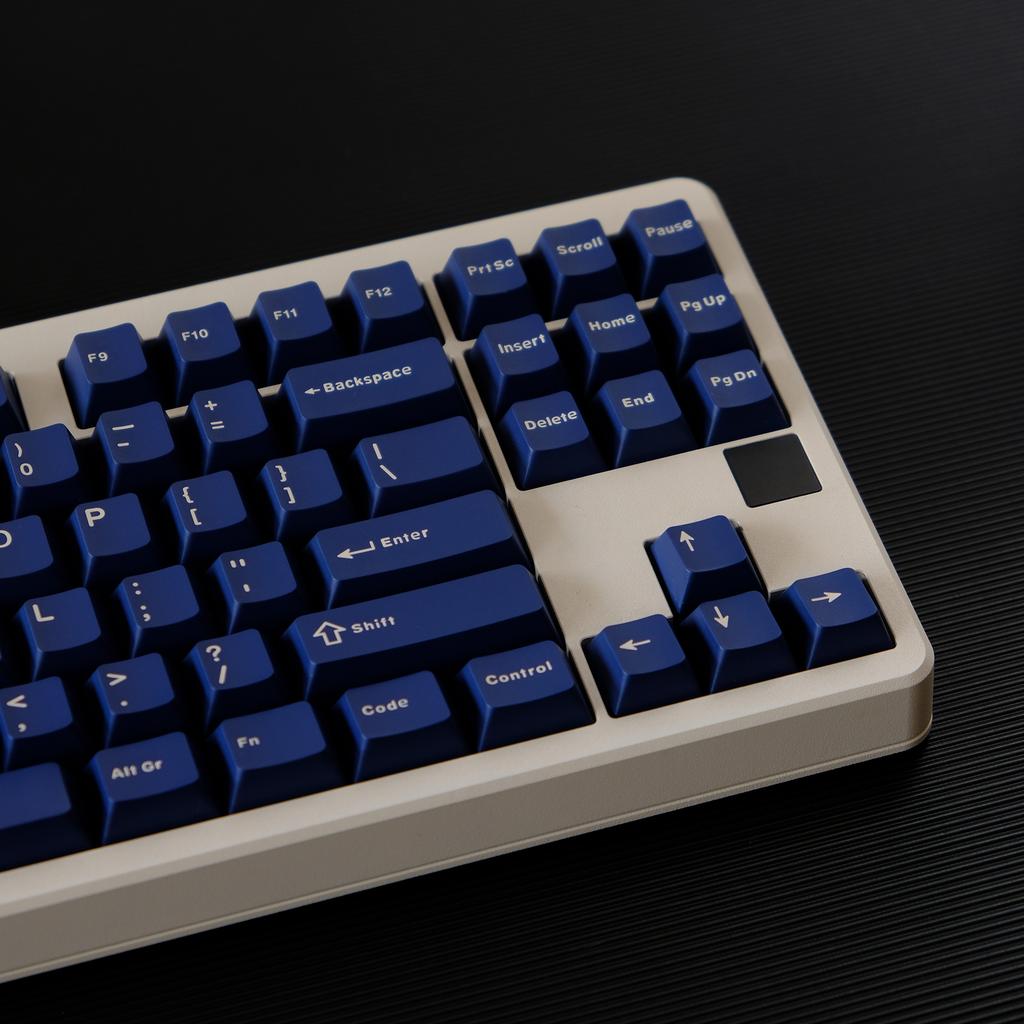 114 Keys Ink Blue Double Shot PBT Keycaps Cherry Profile Custom Keyboard Key Caps for Gateron MX Switches Gaming Keyboards