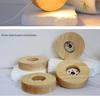 Round LED Night Light with Luminous Crystal Ball and Wooden Base for Bedroom