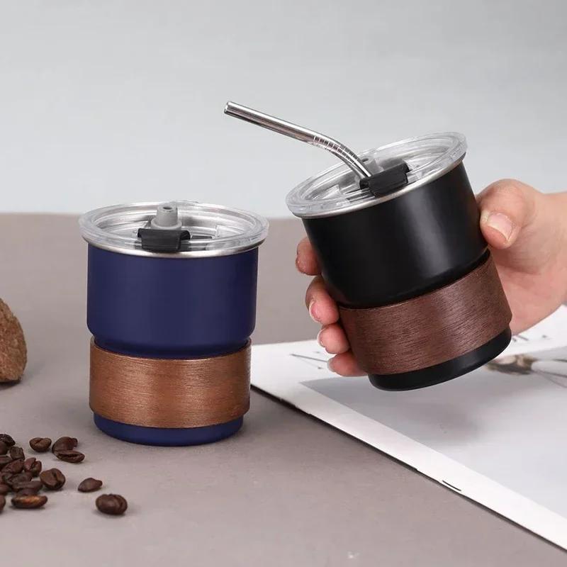 300ml Stainless Steel Coffee Camping Mug with Lid Portable Heat Resistant for Outdoor Picnic Camping Fishing Bottles Coffee Cups