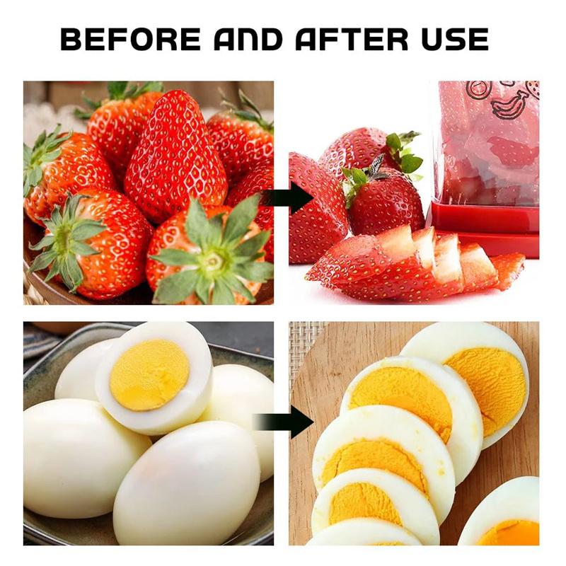 Fruit Vegetable Speed Slicer with Push Plate Manual Cup Cutter Portable Banana Strawberry Slicing Tool Kitchen Accessories