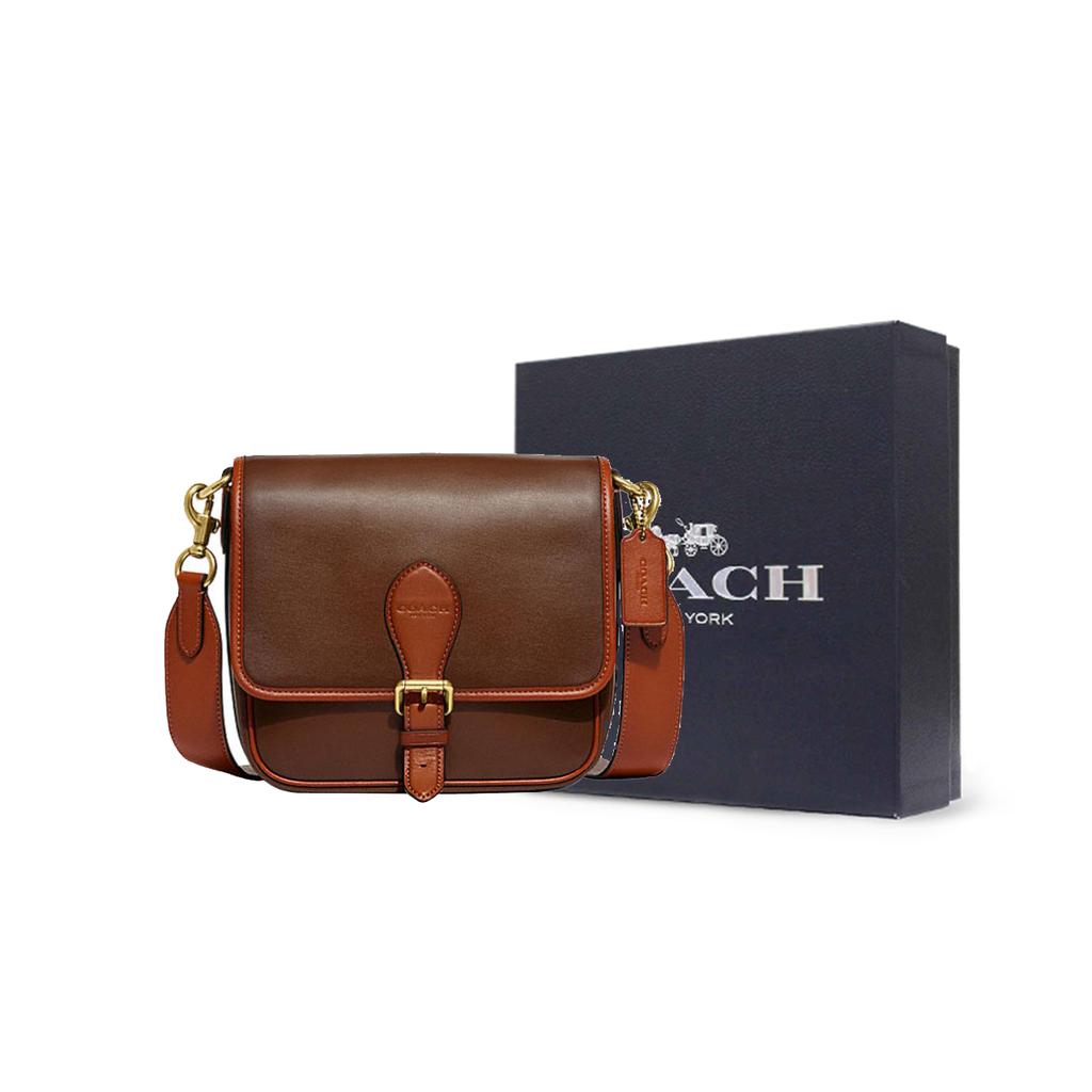 New COACH Frankie Cow Leather Shoulder Bag, Crossbody Bag Trumpets Women's Brown CH768-VIB