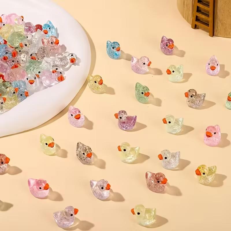 Glimmering Resin Little Ducks Mixed Colors For Garden DIY Aquarium Decorations Perfect Miniatures Aquariums And Crafts Fun Party
