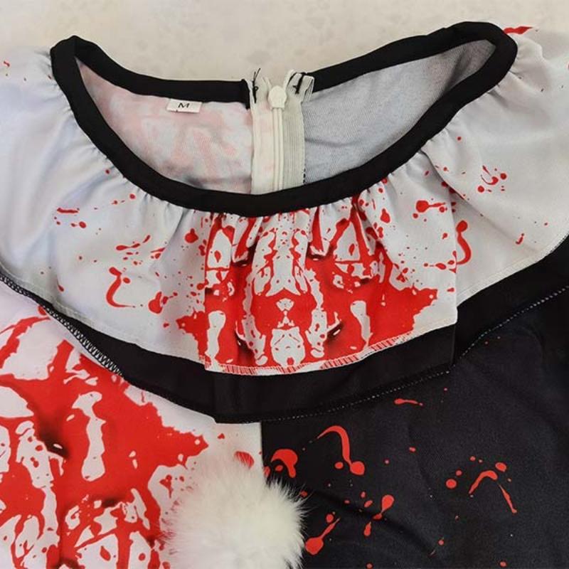 Women Horror Joker Cosplay Movie Terrifierr Black White  Bodysuit The Killer Clown Dress For Carnival Female Halloween Costumes