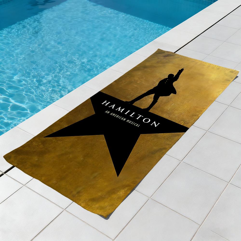 H-Hamilton-N LOGO Towel Beach Quick Dry Soft Pool Towels Gift for Travel Gym Shower Camping sports