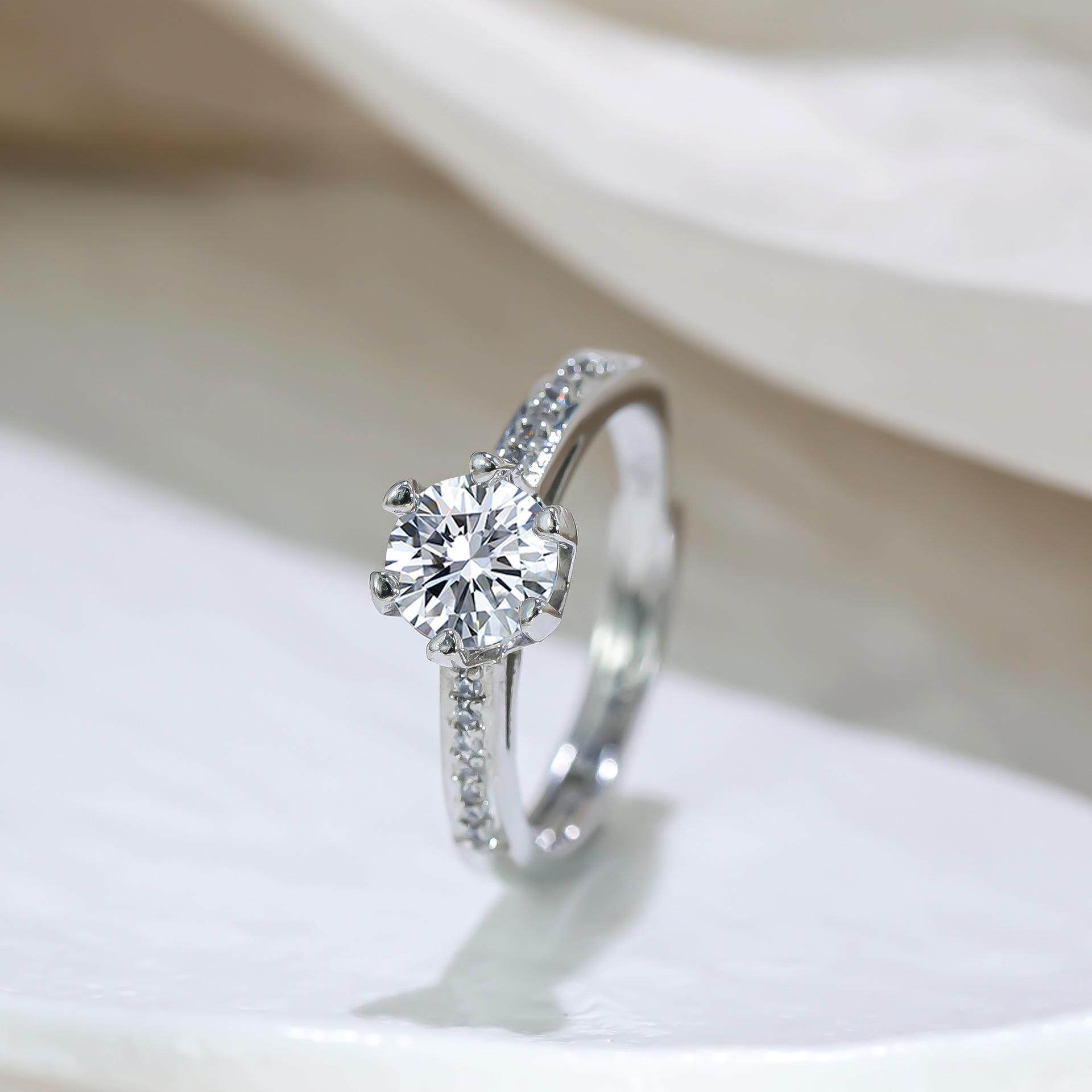 

Adjustable Open Design Sparkling Cubic Zirconia Engagement Ring for Women - Non-Tarnish Stainless Steel Wedding Band Jewelry resizable